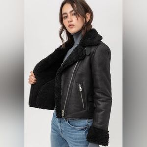 Lucky Brand Faux Suede Sherpa Jacke